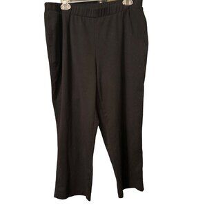 Allison Daley Petite Stretch Pants 14P Women's Black Elastic Waist Casual Pocket